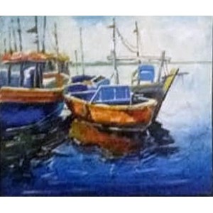 Farrukh Naseem, 12 x 14 Inch, Acrylic on Canvas, Seascape Painting,AC-FN-063